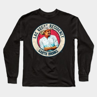 Retro Style Fan Art Design Garth brooks Las Vegas Residensy Long Sleeve T-Shirt